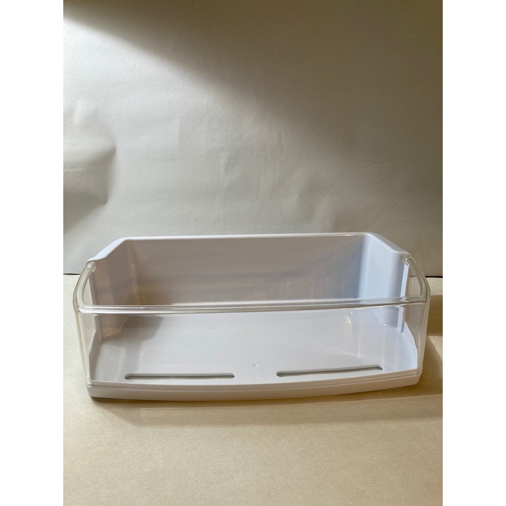 White Refrigerator Door Bin Shelf Replacement Clear Front 13 Inch Wide